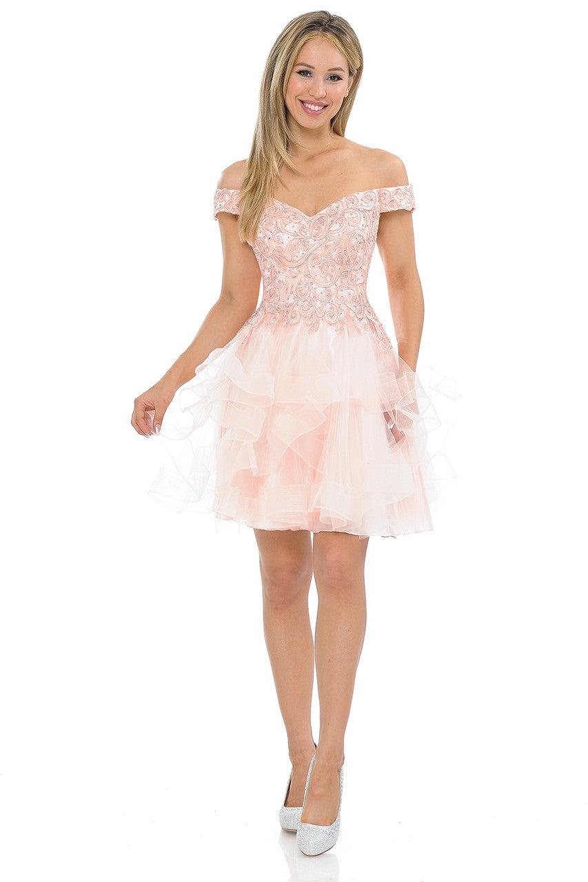 Cocktail Dresses Mini Homecoming Short Beaded Cocktail Dress Lenovia 8130 Blush Pink