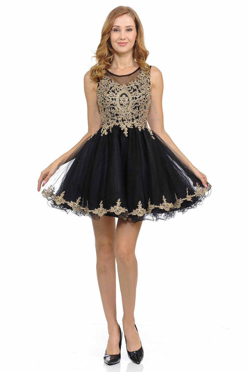Prom Dresses A Line Short Homecoming Cocktail Dress Lenovia 8101 Black