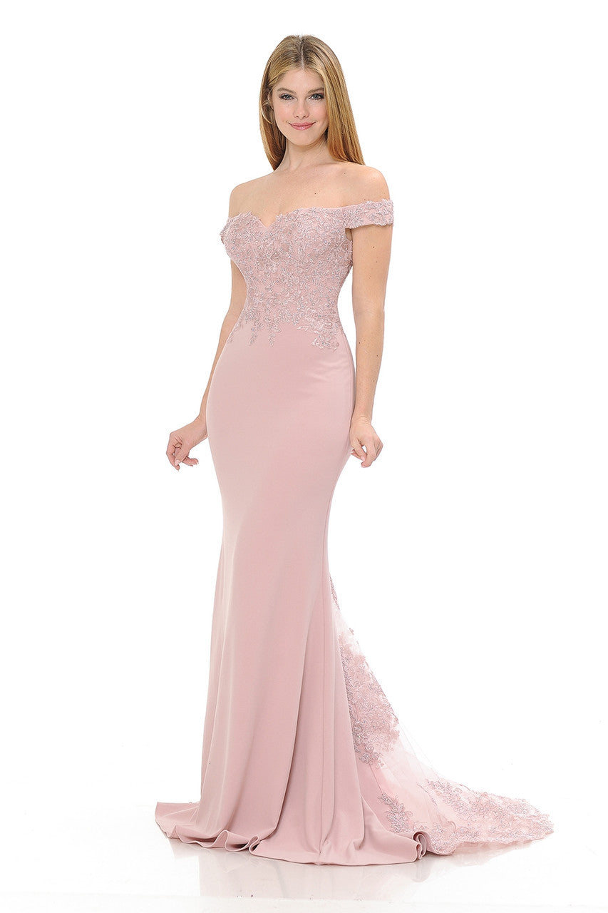 Prom Dresses Long Formal Beaded Mermaid Prom Dress Lenovia 8134 Mauve