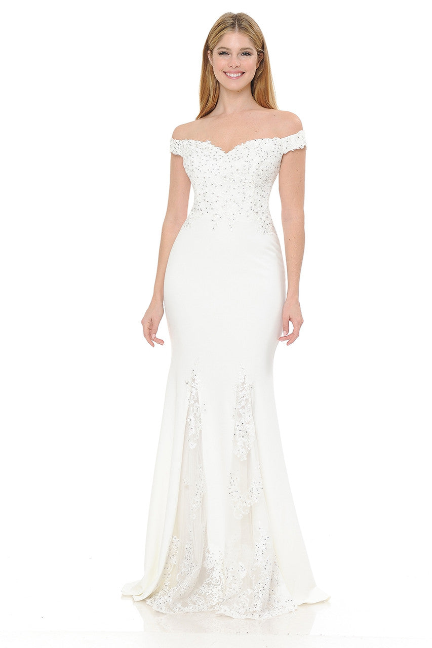 Wedding Dresses Long Bridal Beaded Wedding Dress Lenovia 8137 Ivory