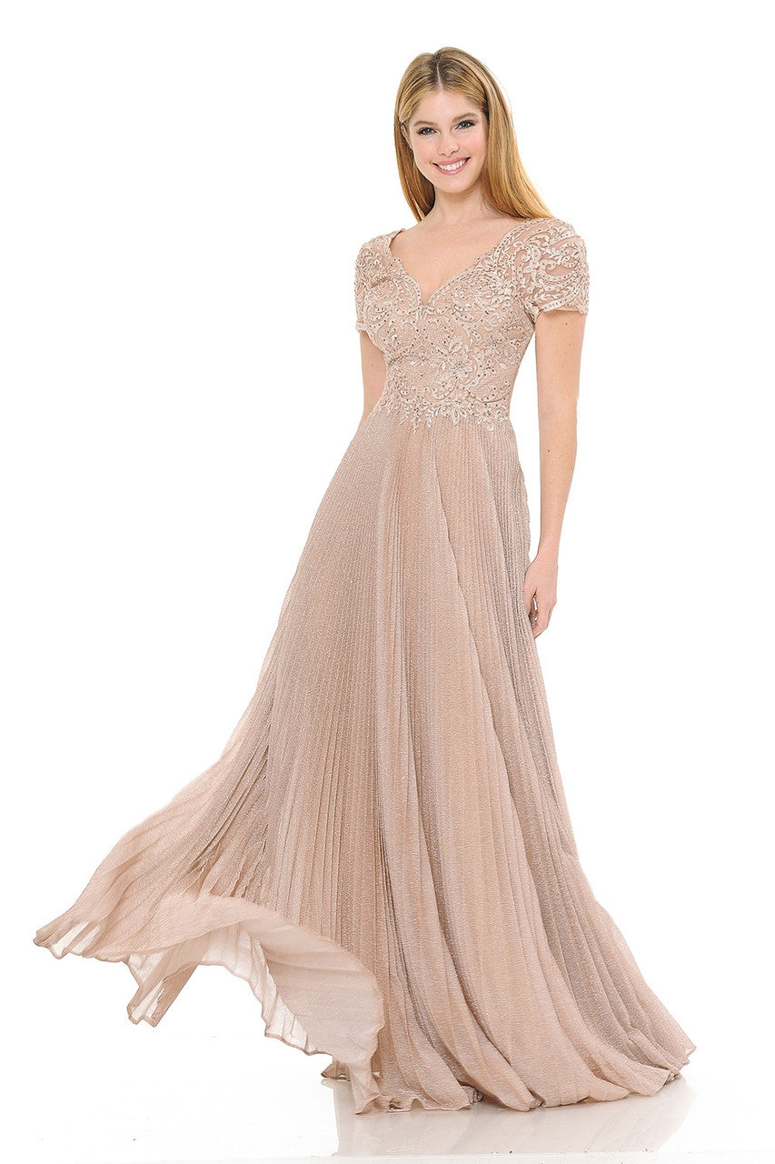 Mother of the Bride Dresses Long Formal Pleated Mother of the Bride Dress Lenovia 8139 Blush