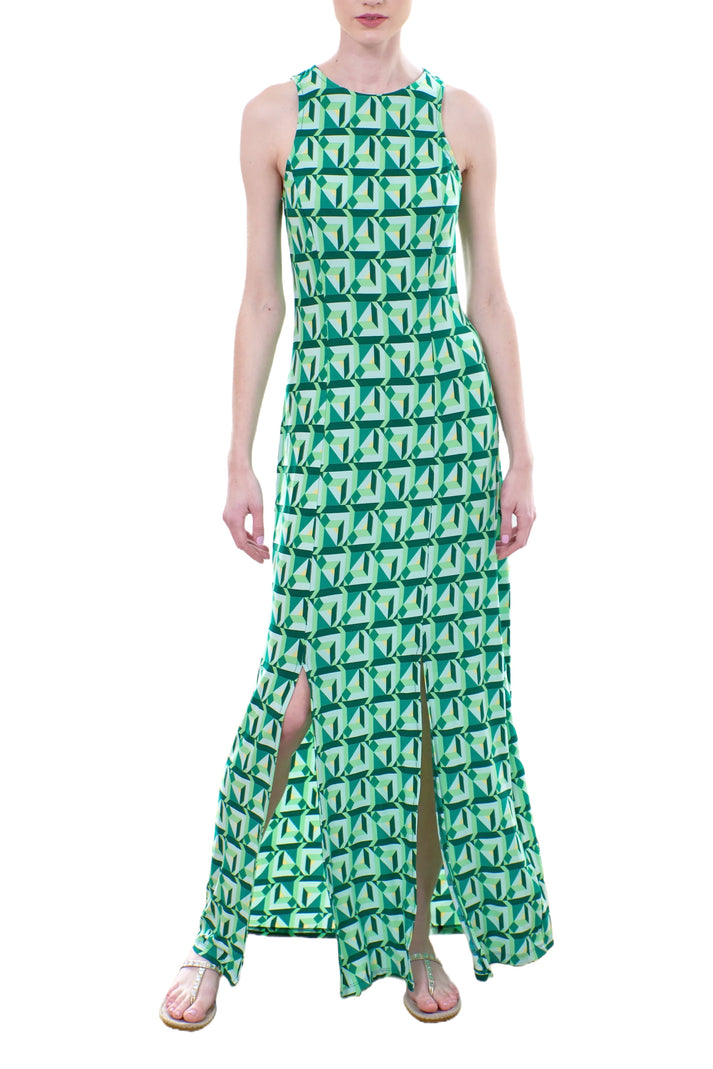 Donna Morgan DT040M Fitted Slit Long Formal Maxi Dress