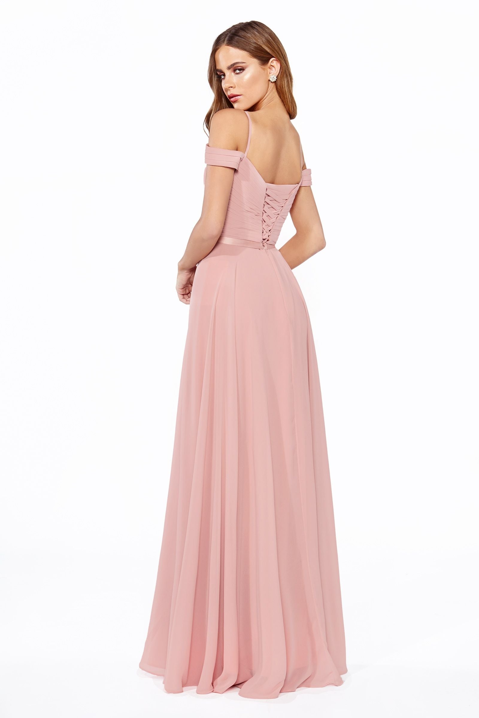 Formal Dresses Long Bridesmaids Formal Off Shoulder Prom Dress Dusty Rose