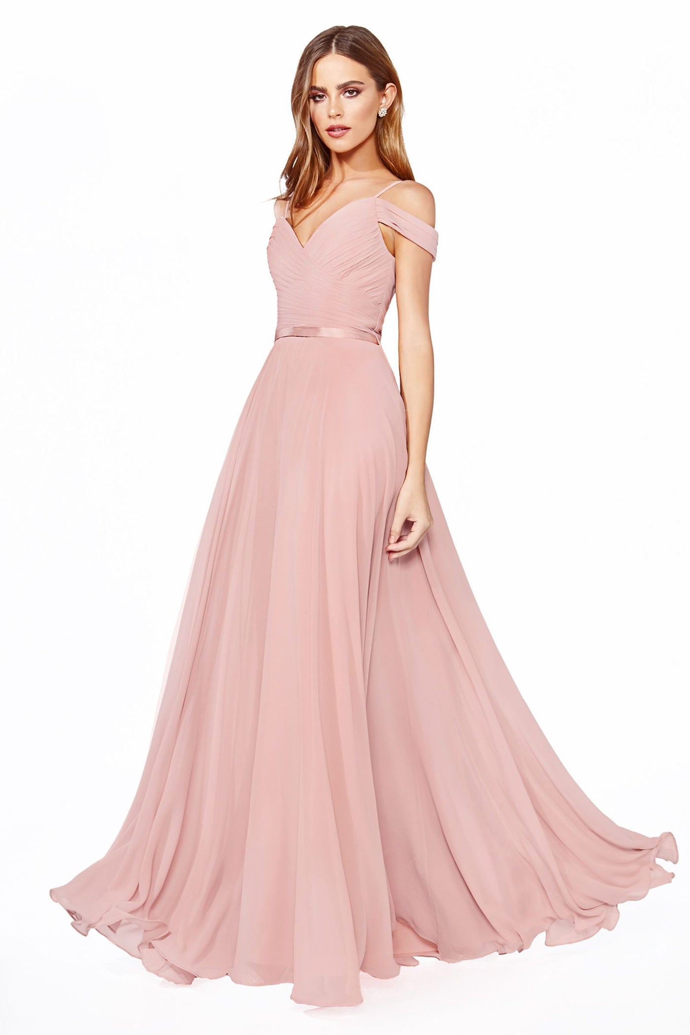 Formal Dresses Long Bridesmaids Formal Off Shoulder Prom Dress Dusty Rose