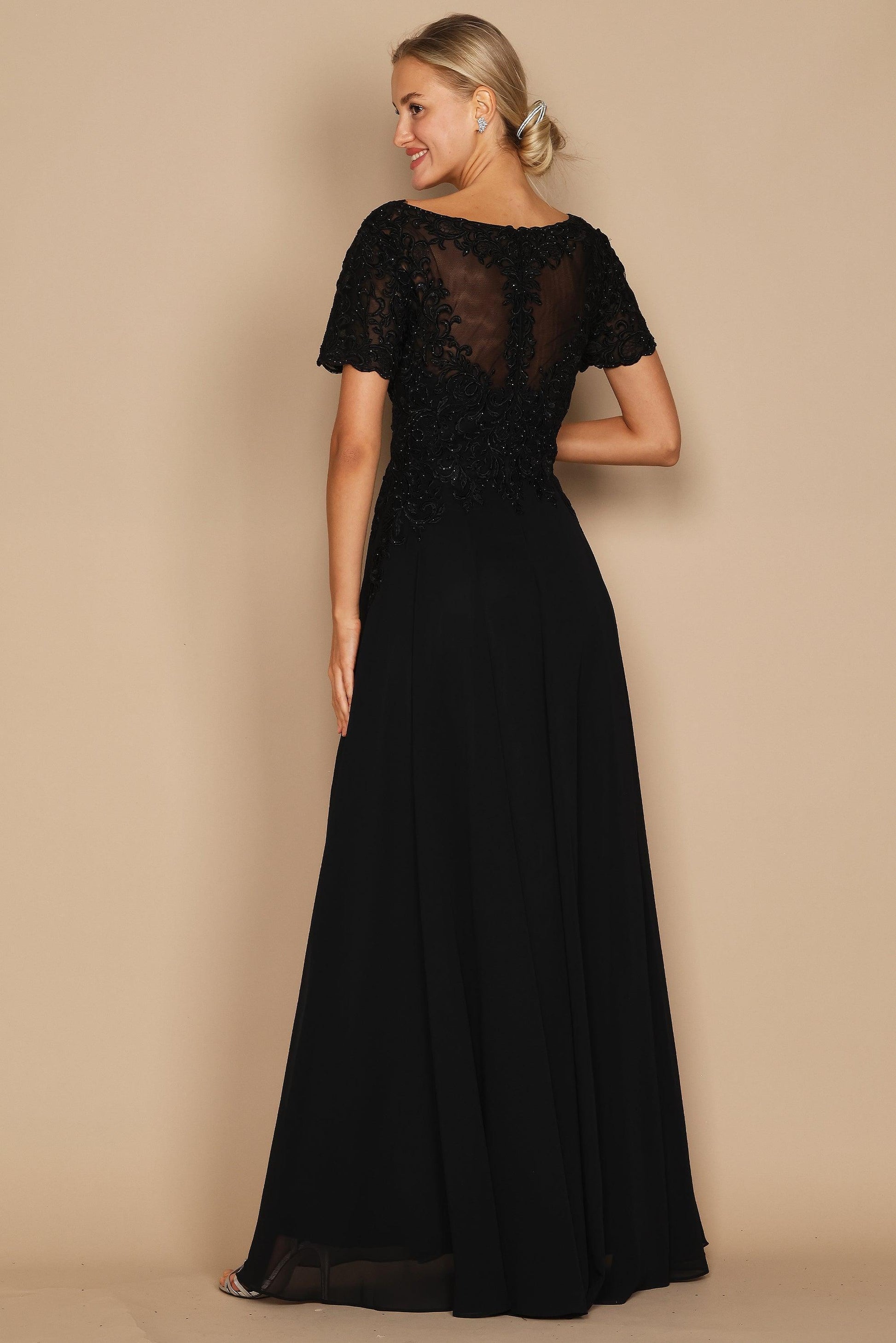 Short Sleeve Mother of the Bride Formal Dress