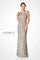 Formal Dresses Fitted Long Formal Beaded Evening Dress Oyster/Pewter