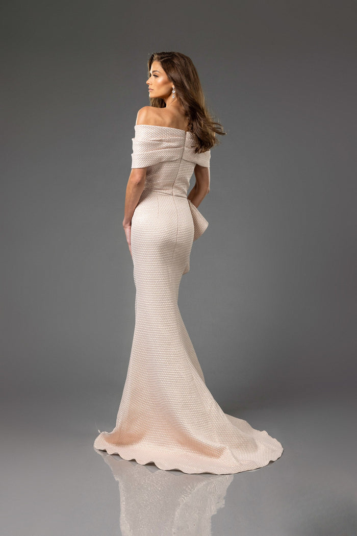 Formal Dresses Long Formal Metallic Evening Dress Rose Gold