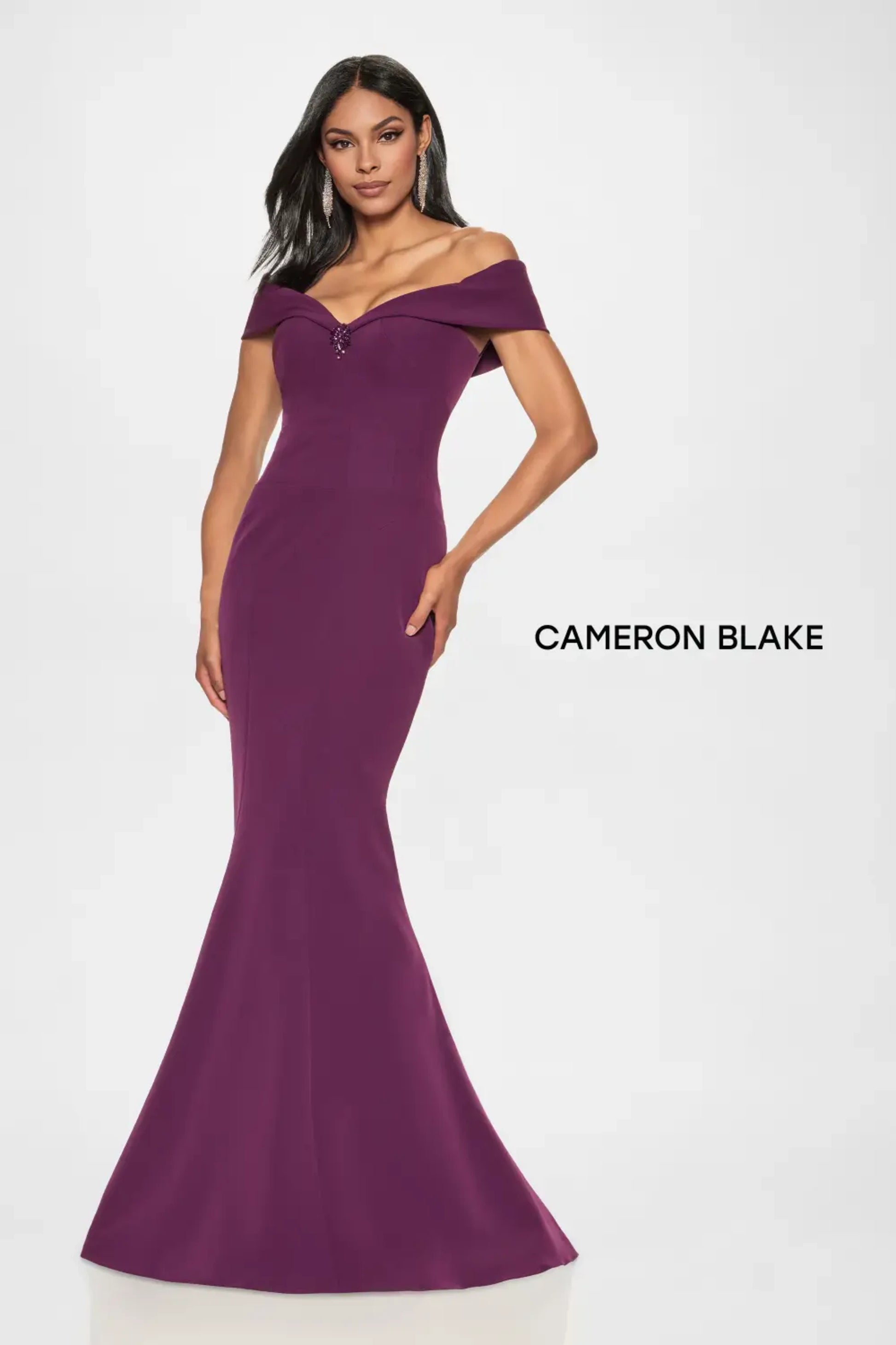 Cameron Blake CB212 Long Evening Formal Beaded Mermaid Dress