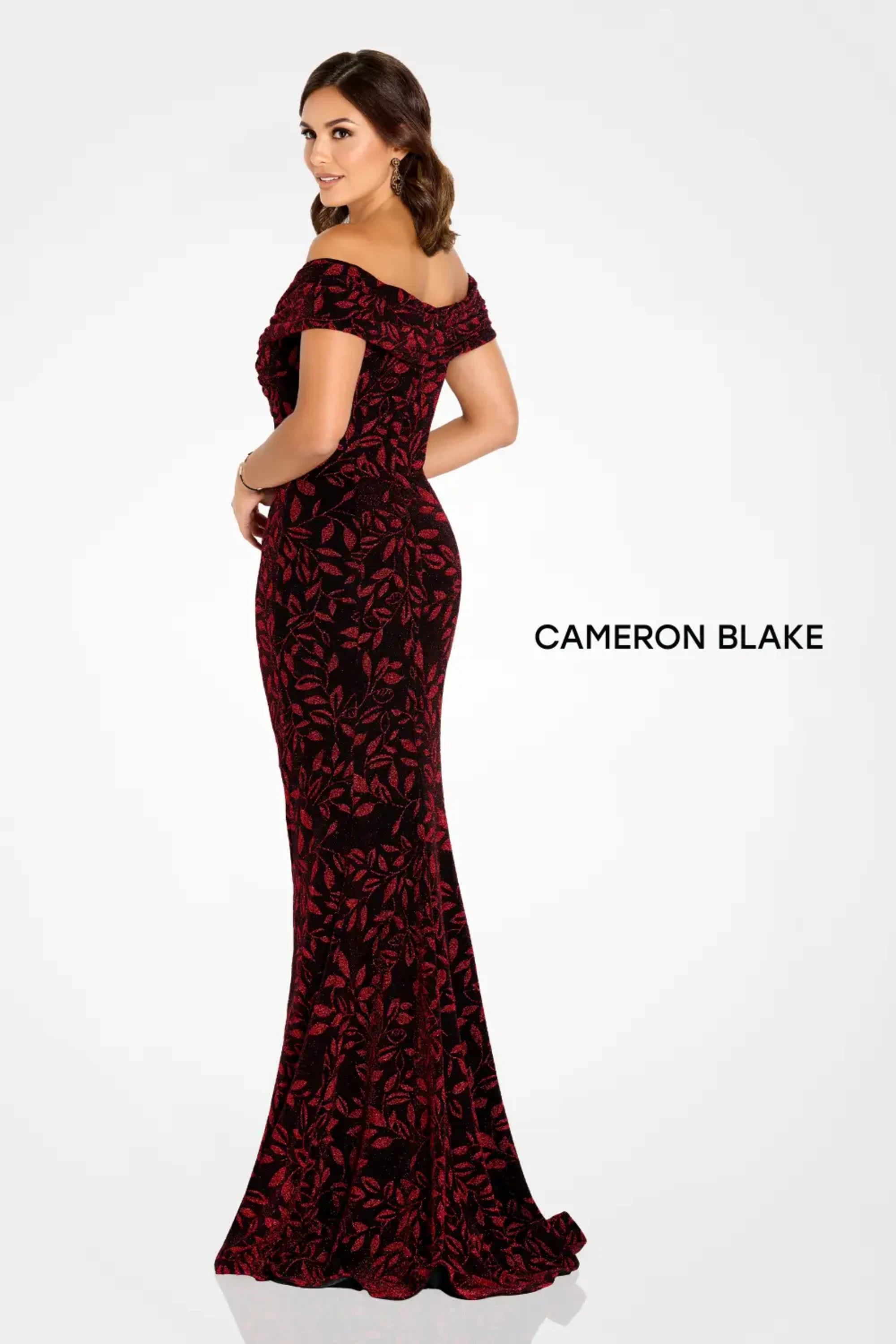 Formal Dresses Long Formal Metallic Evening Dress Black/Red