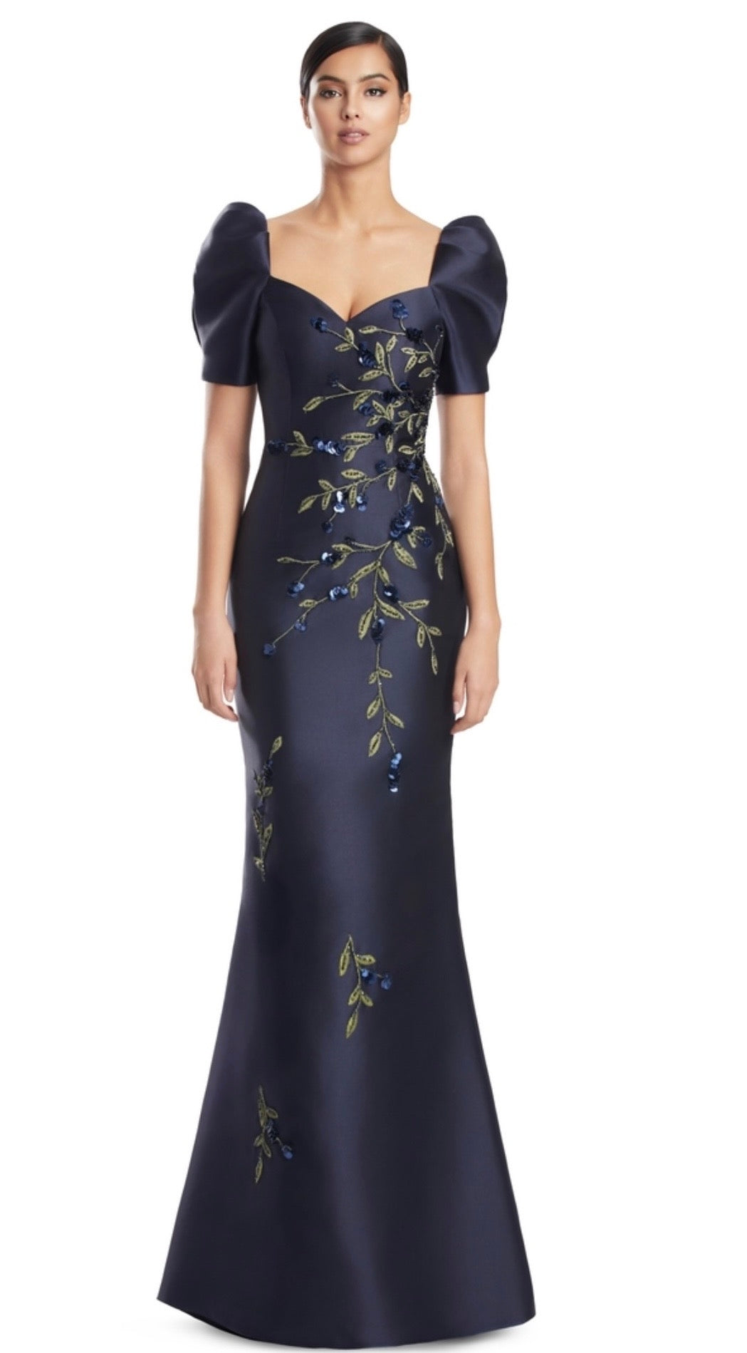 Sweetheart Floor-Length Satin Evening Gown by Alexander by Daymor 3227S26 in Navy