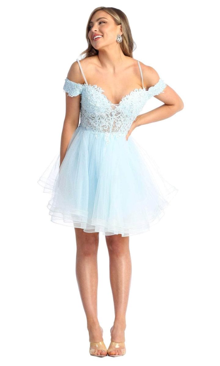 Off-the-Shoulder Mini/Short Tulle Cocktail A-Line May Queen 1897