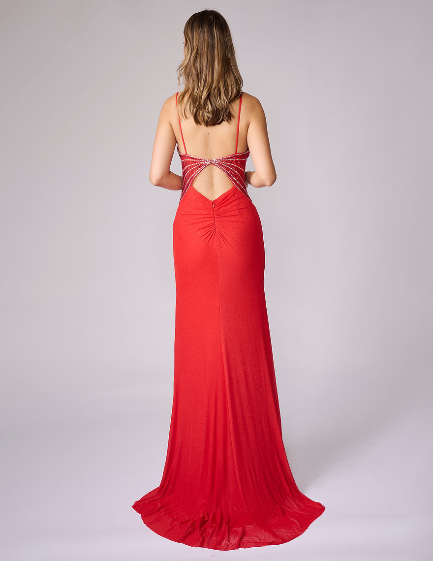 Prom Dresses Formal Long Slit Prom Dress Nina Canacci 1613 Red