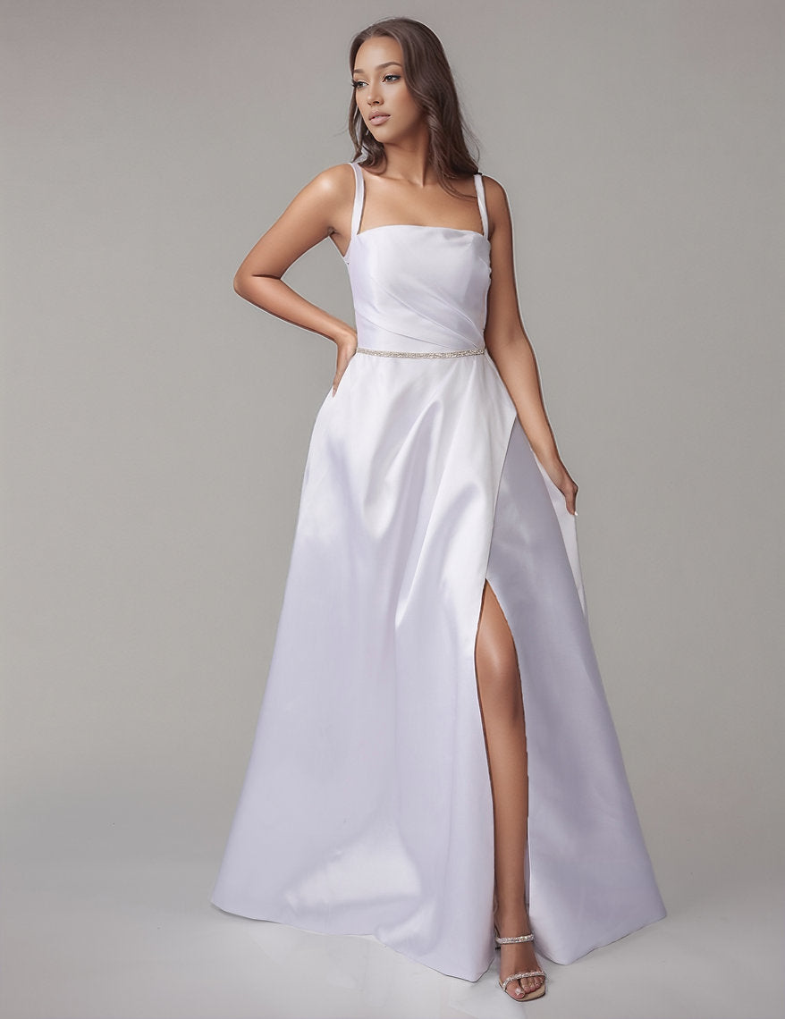 Wedding Dresses Long Slit Bridal Wedding Dress Nina Canacci 2456 Ivory