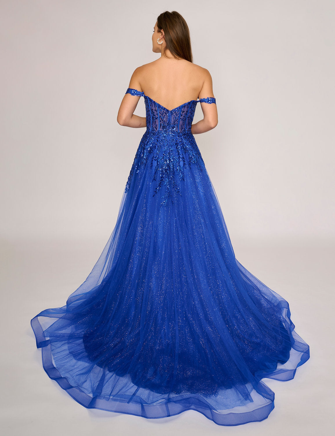 Nina Canacci 3270 Long Glitter Formal Prom Slit Dress