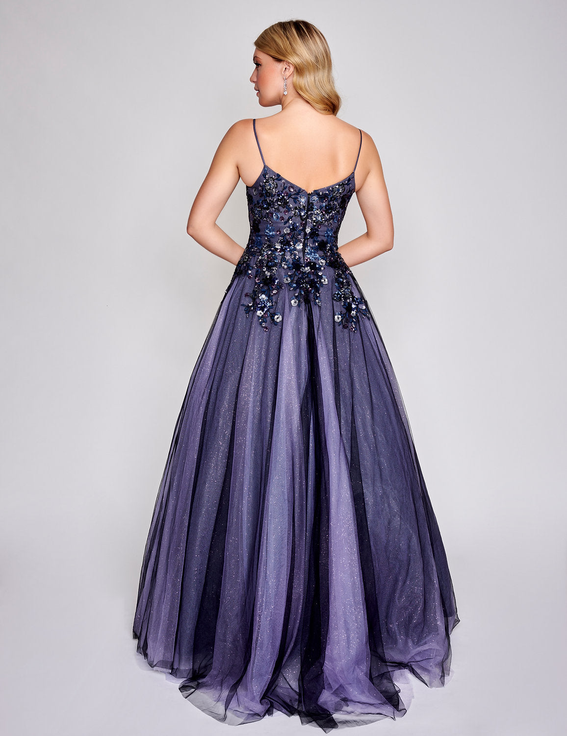Prom Dresses A Line Long Formal Lace Prom Dress Black Purple Multi