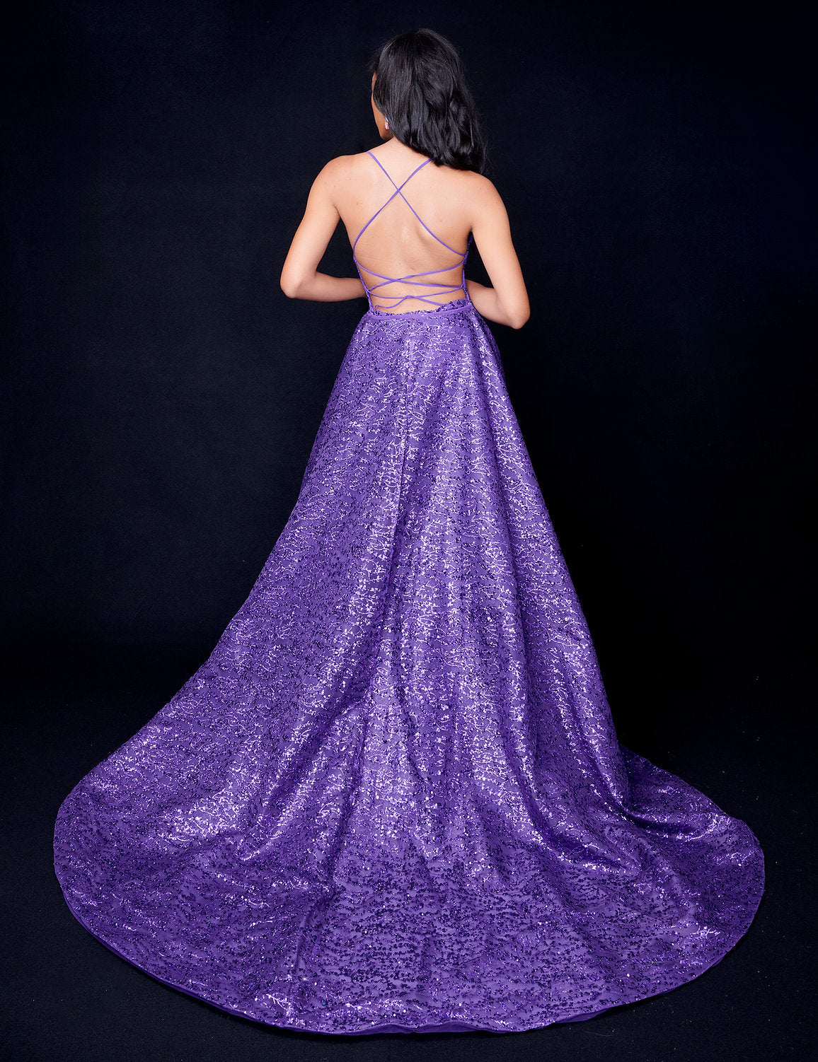 Nina Canacci 8250 Overskirt Long Ruffle Formal Prom Dress