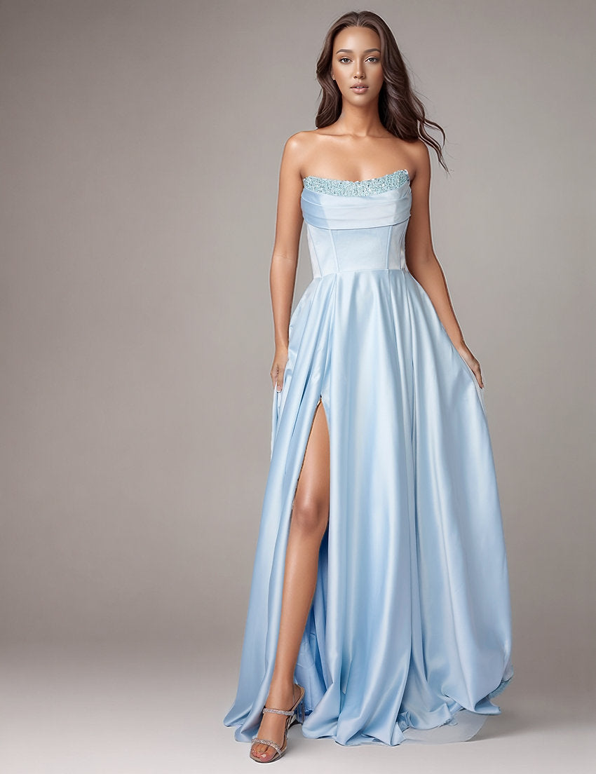 Prom Dresses Long A Line Formal Corset Prom Dress Nina Canacci 6718 BB Blue