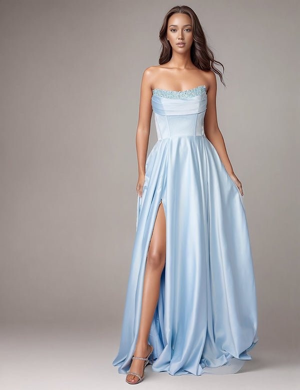 Long A Line Formal Corset Prom Dress Nina Canacci 6718