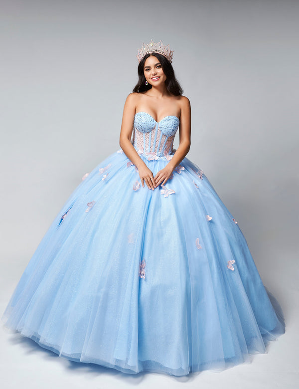 Nina Canacci Q103 Sweet 16 Quinceanera Glitter Ball Gown Dress