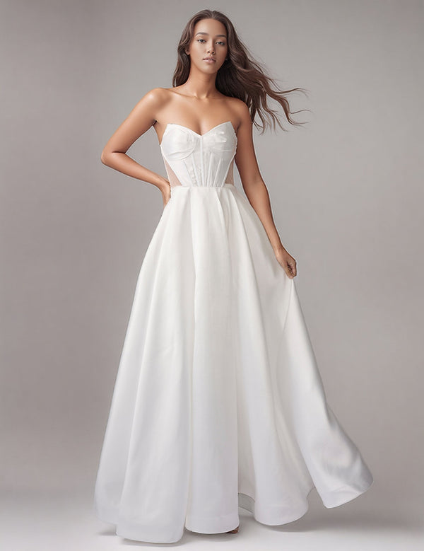 Long A Line Corset Wedding Dress Nina Canacci 6717