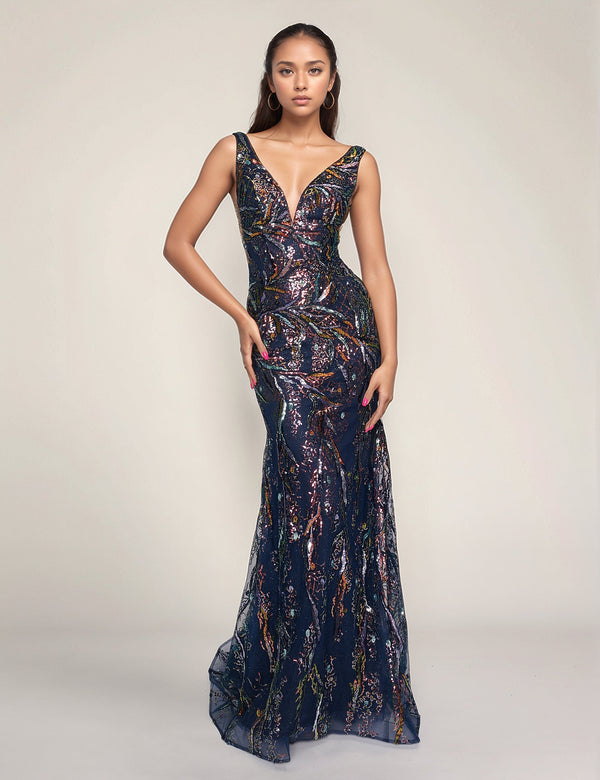 Nina Canacci 6628 Mermaid Formal Long Sequin Prom Dress