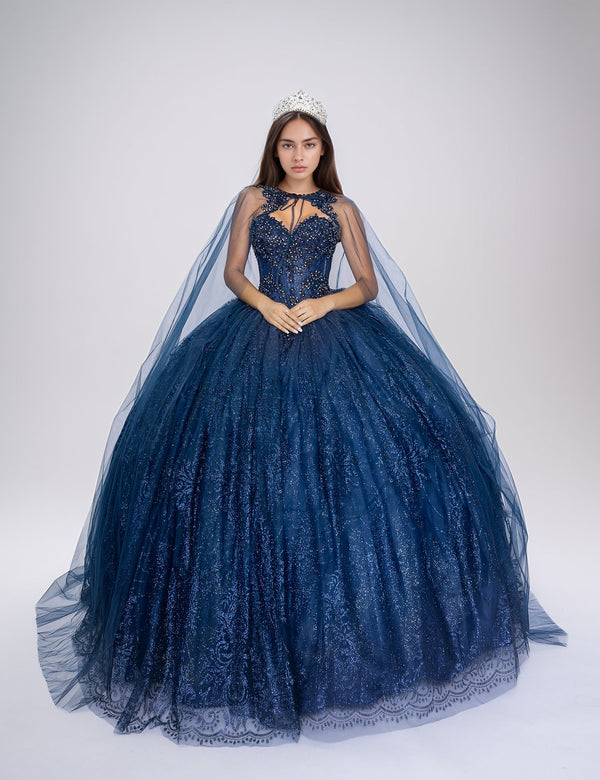 Nina Canacci Q128 Long Lace Quinceanera Sweet 16 Dress