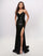 Prom Dresses Fitted Slit Formal Long Prom Dress Black