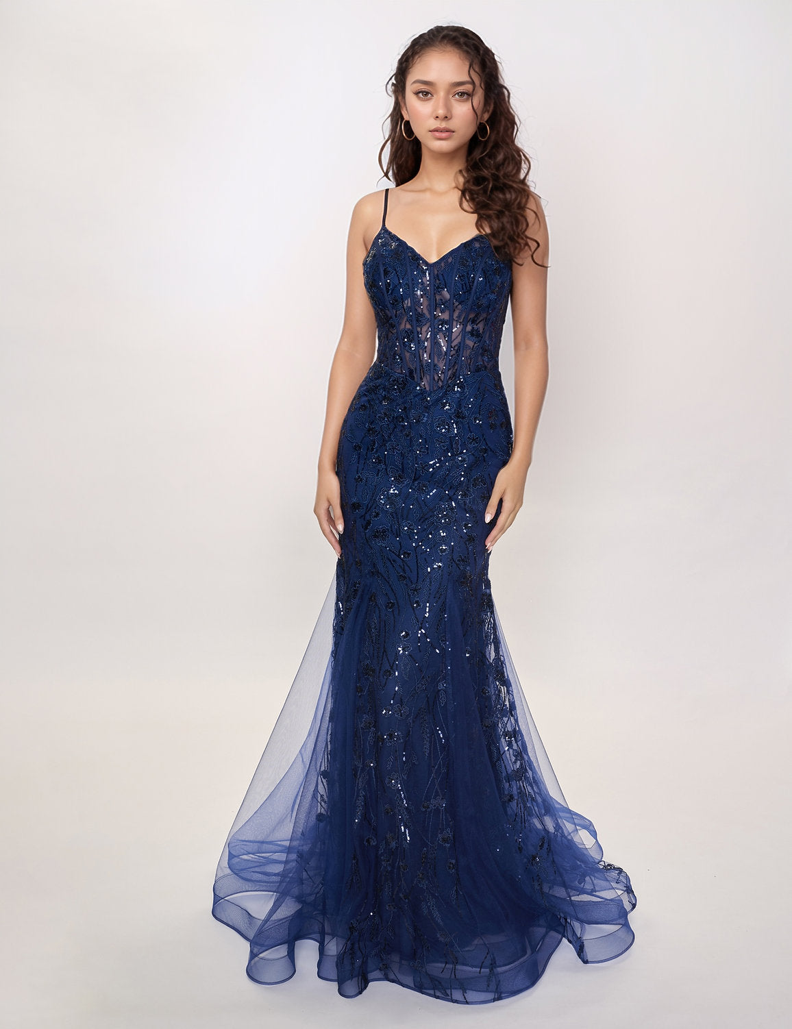 green emerald velvet dress Nina Canacci 5300 Formal Long Mermaid Prom Dress