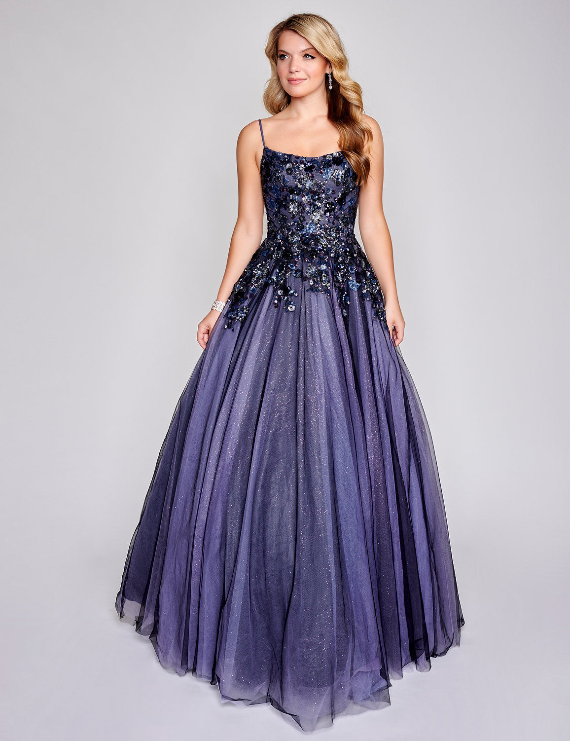 Nina Canacci 3206 A Line Long Formal Lace Prom Dress