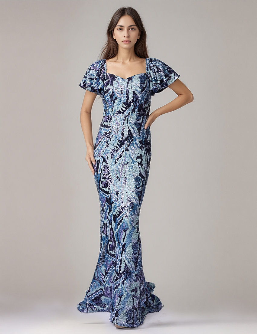 Formal Dresses Long Sequin Fitted Evening Formal Dress Nina Canacci 6715 Navy Blue