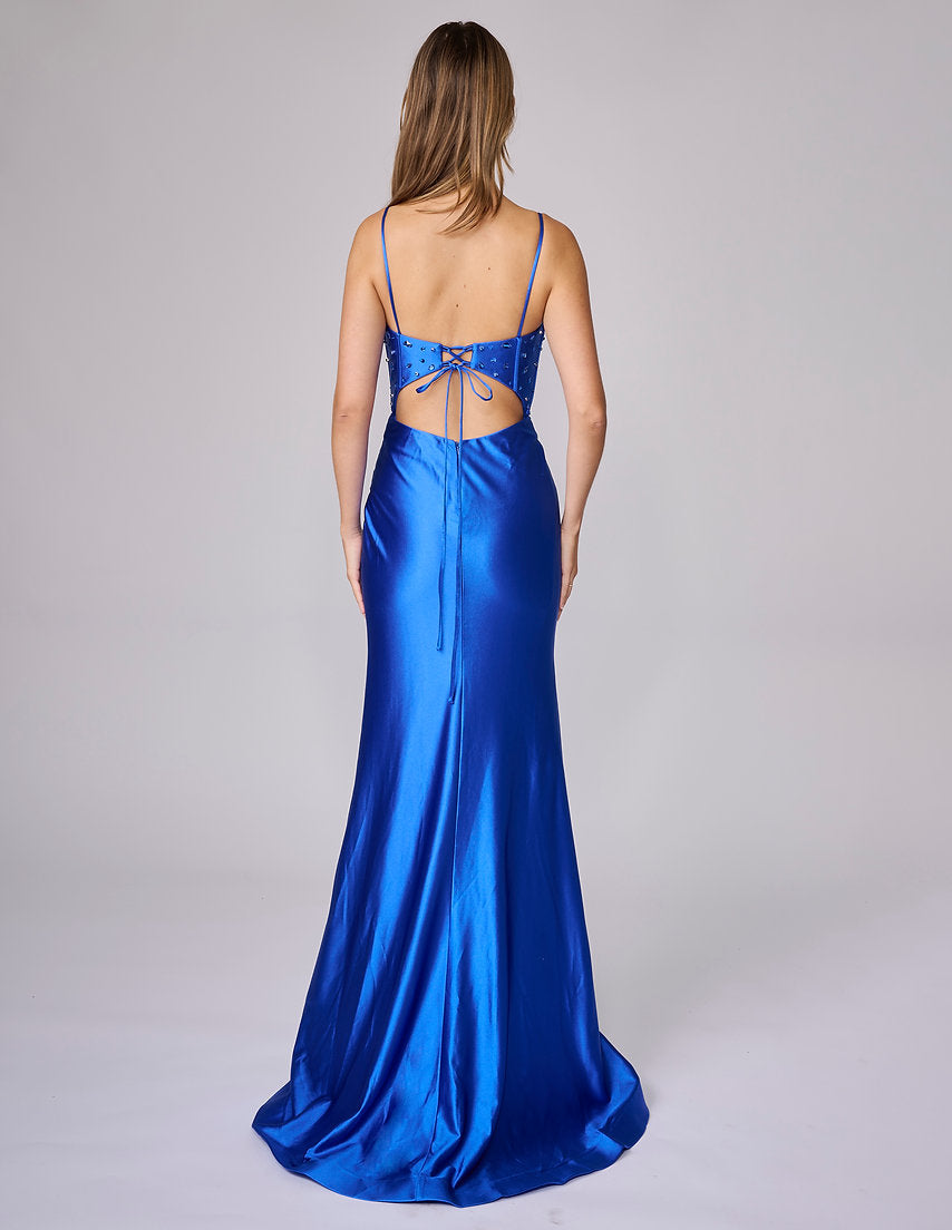 Prom Dresses Long Beaded Corset  Evening Formal Prom Dress Nina Canacci 6711 Royal