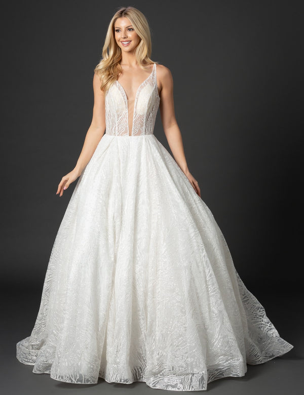 Nina Canacci 8202 Long Bridal Gown Simple Wedding Dress