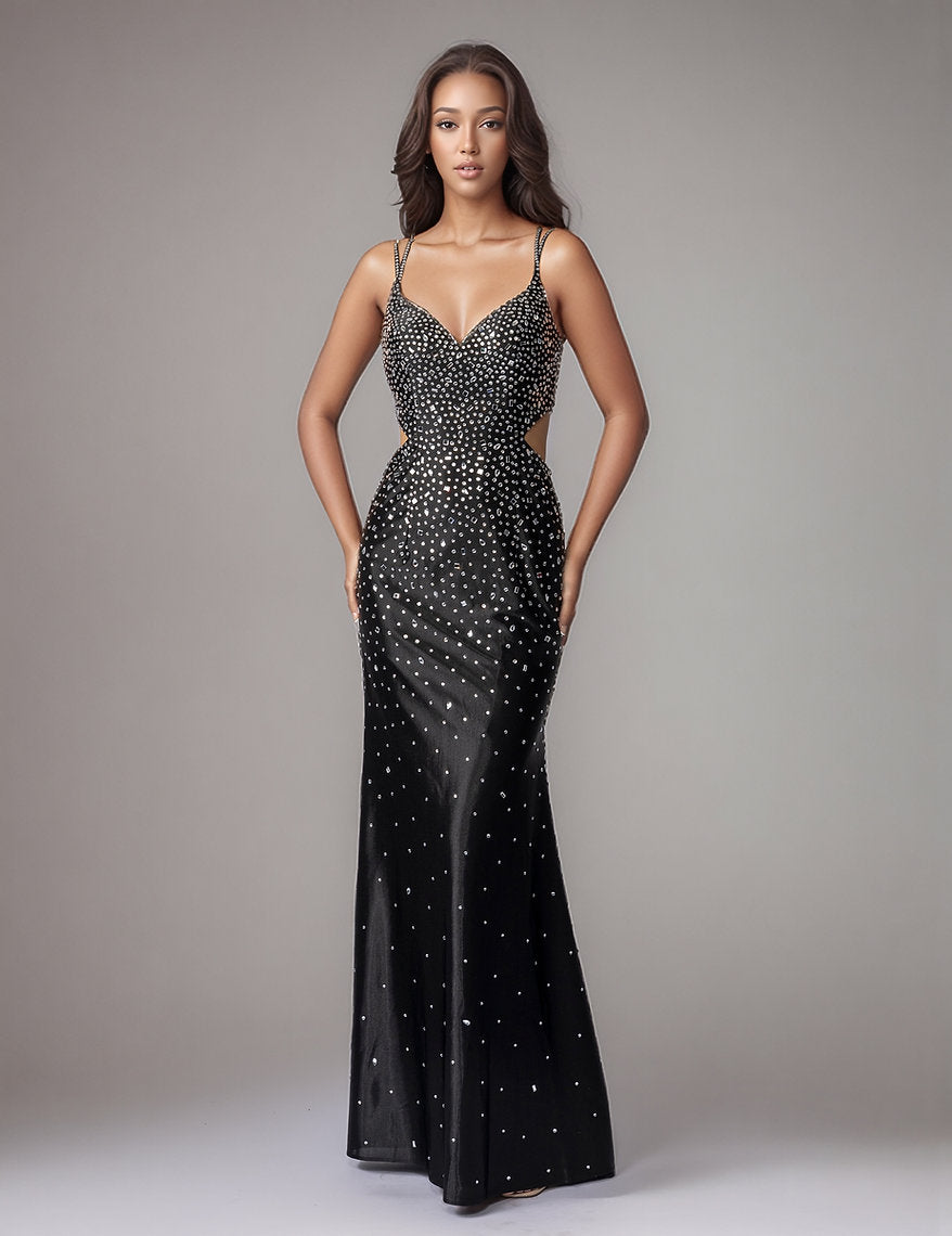 Prom Dresses Formal Long Beaded Prom Dress Nina Canacci 1611 Black