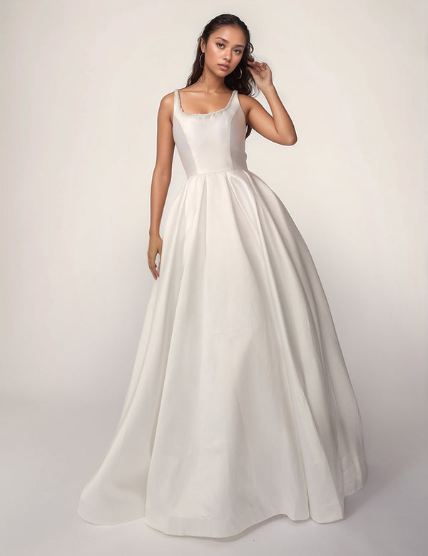 Nina Canacci 6692 A Line Long Wedding Simple Dress