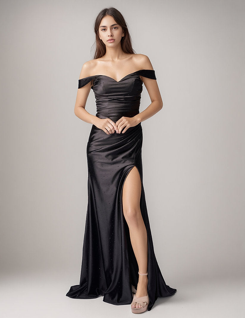 Prom Dresses Long Formal Slit Prom Dress Nina Canacci 4456 Black