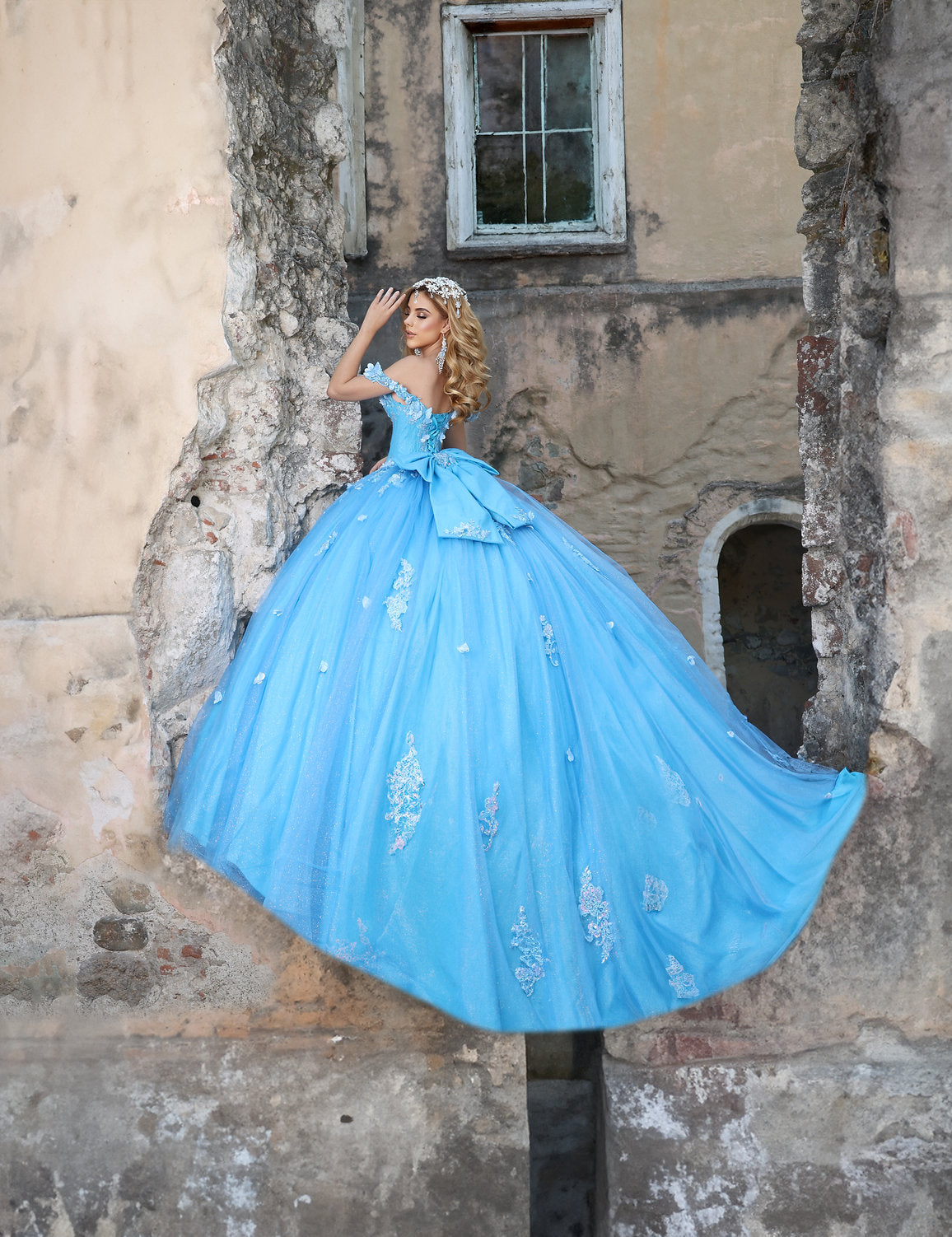 Nina Canacci Q120 Quinceanera Long Sweet 16 Floral Dress