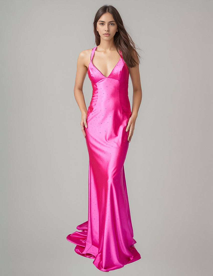 Prom Dresses Long Fitted Evening Formal Prom Dress Nina Canacci 6713 Hot Pink
