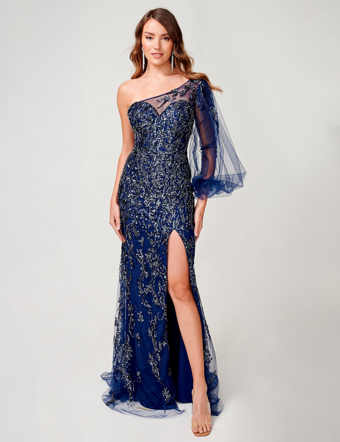 Nina Canacci 9159 Beaded Long Evening Slit Prom Dress