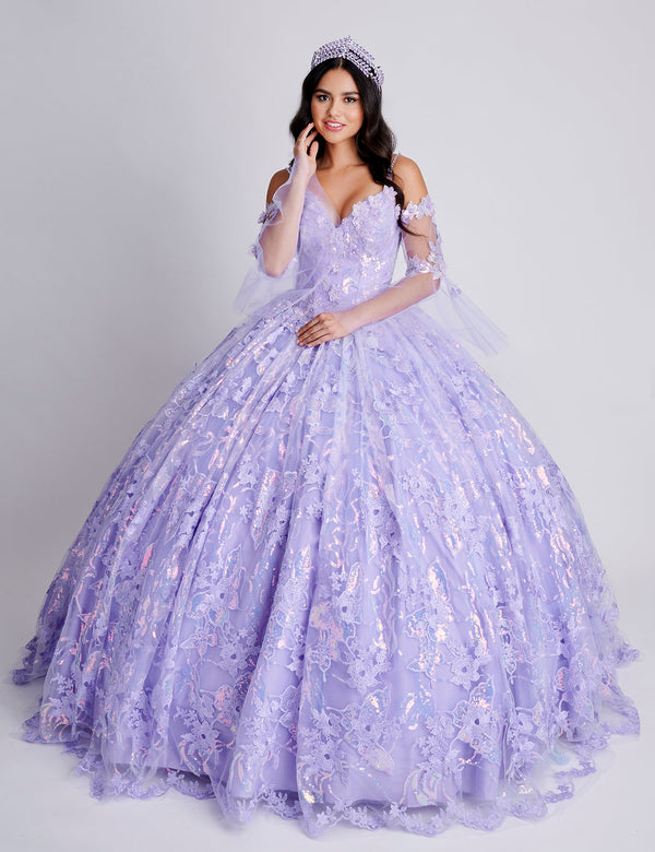 Nina Canacci Q106 Floral Ball Gown Sweet 16 Long Quinceanera Dress