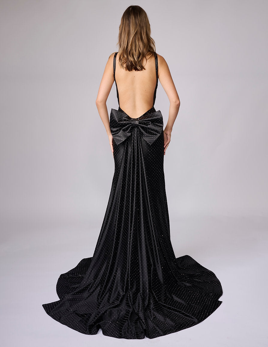 Prom Dresses Long Formal Evening Prom Dress - A Line - Nina Canacci 9212 Black-Satin-9212-Train