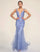 Prom Dresses Long Formal Prom Glitter Lace Dress Steel Blue