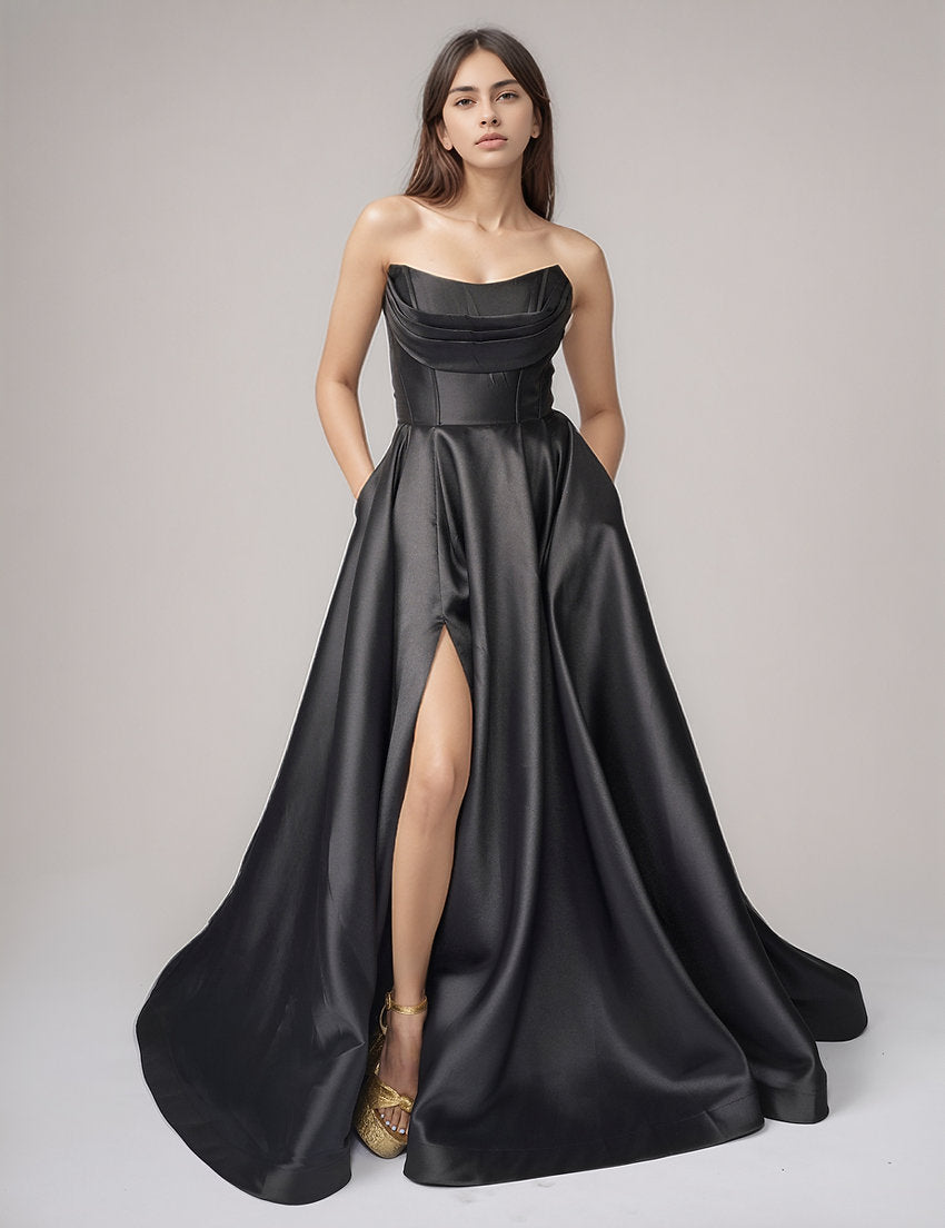 Prom Dresses Long Formal Evening A Line Prom Gown Nina Canacci 6721 Black