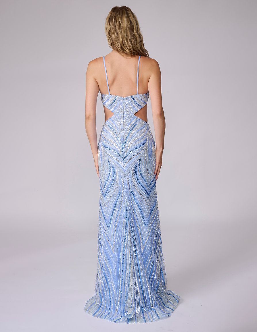 Prom Dresses Long Formal Fitted Prom Dress - Sequin - Nina Canacci 9214 Blue/Silver-Sequin-9214-Sequin