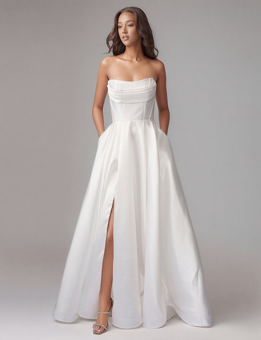 Wedding Dresses Long A Line Wedding Bridal Gown Nina Canacci 6721 Ivory