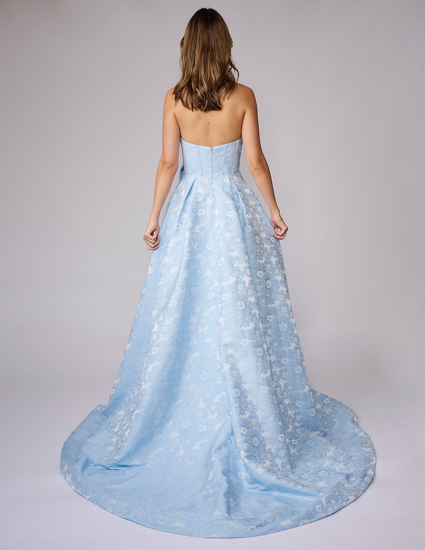 Prom Dresses Long Formal A Line Corset Floral Prom Dress Nina Canacci 3286 Ice Blue