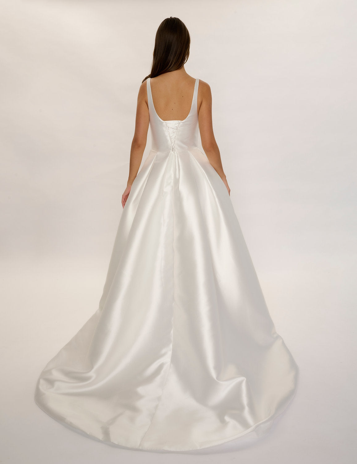 Wedding Dresses Long Pleated Wedding Dress  Ivory