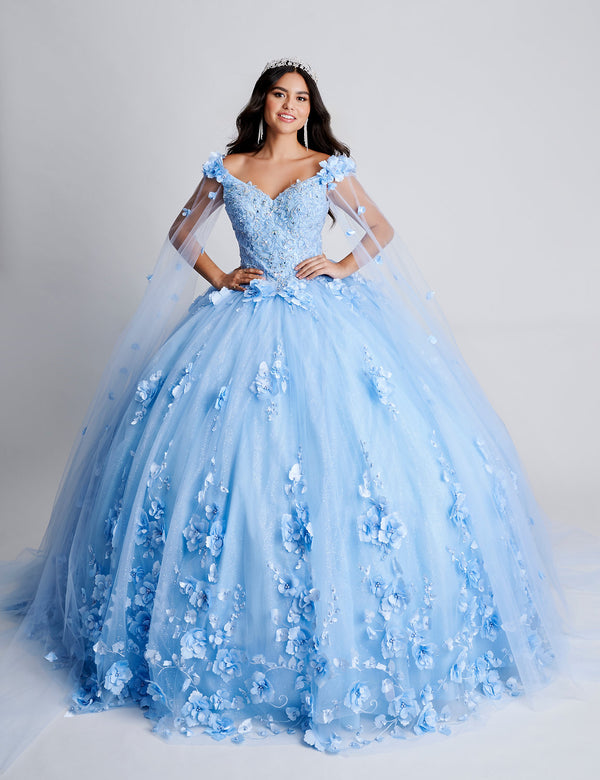 Nina Canacci Q100 Long Floral Ball Gown Quinceanera Lace Dress