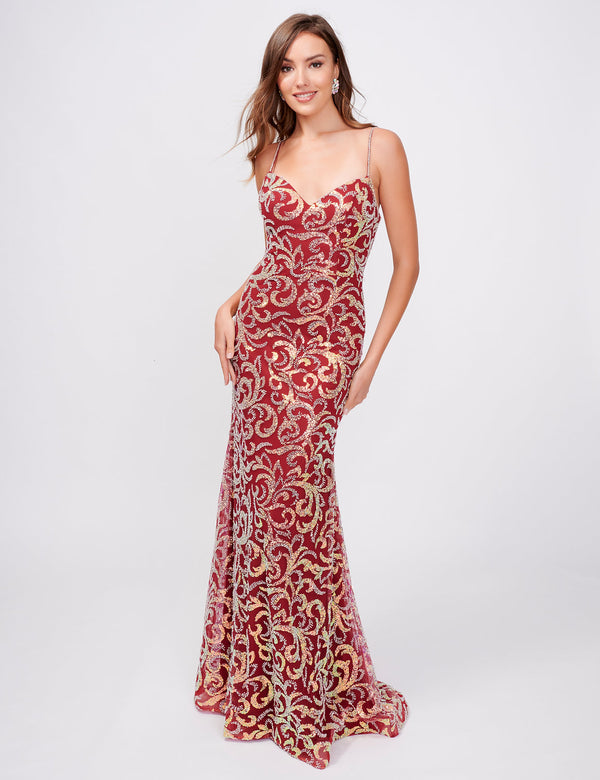 Nina Canacci 3256 Long Formal Prom Fitted Dress