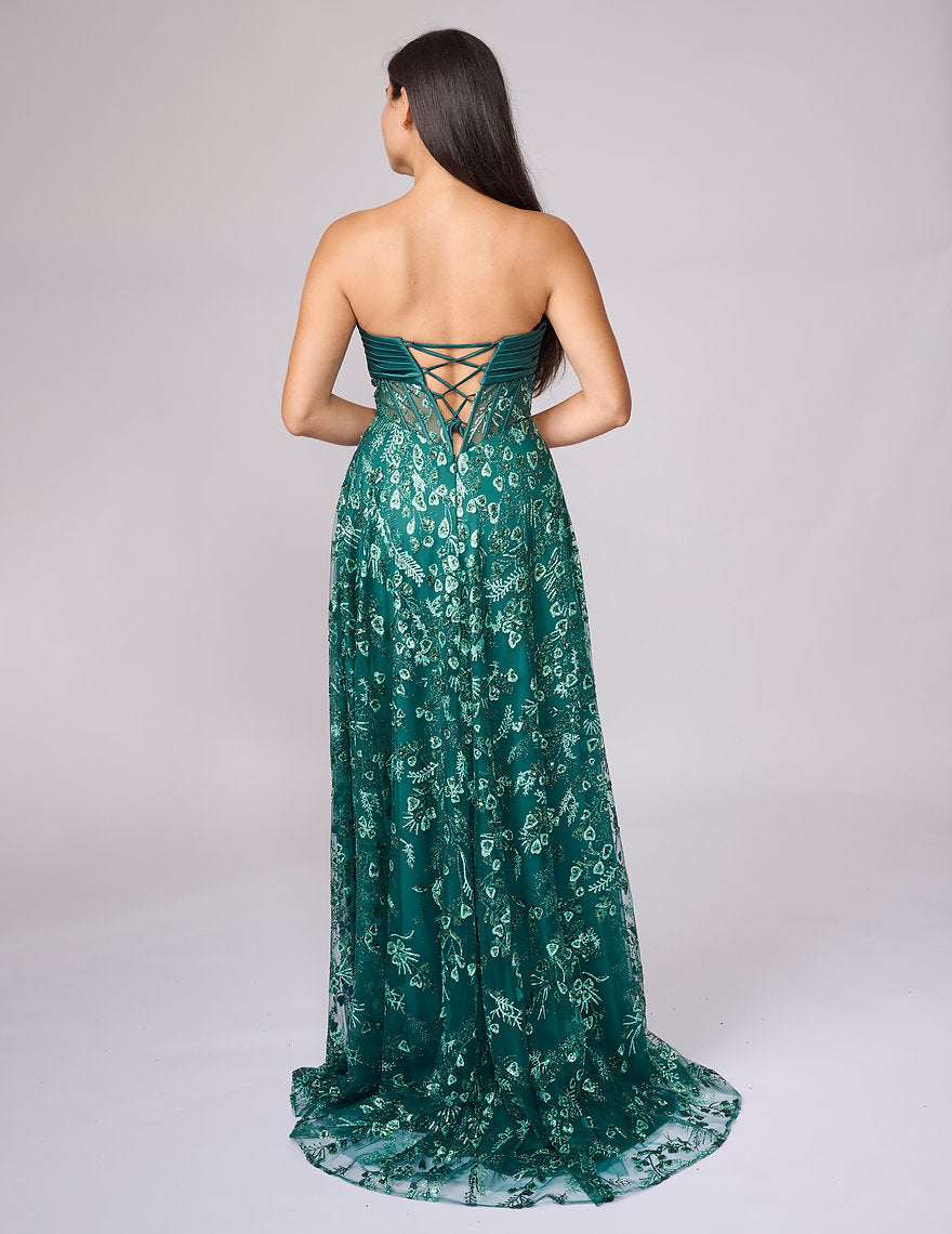Prom Dresses Long Formal A Line Corset Evening Prom Dress Nina Canacci 1599 Emerald