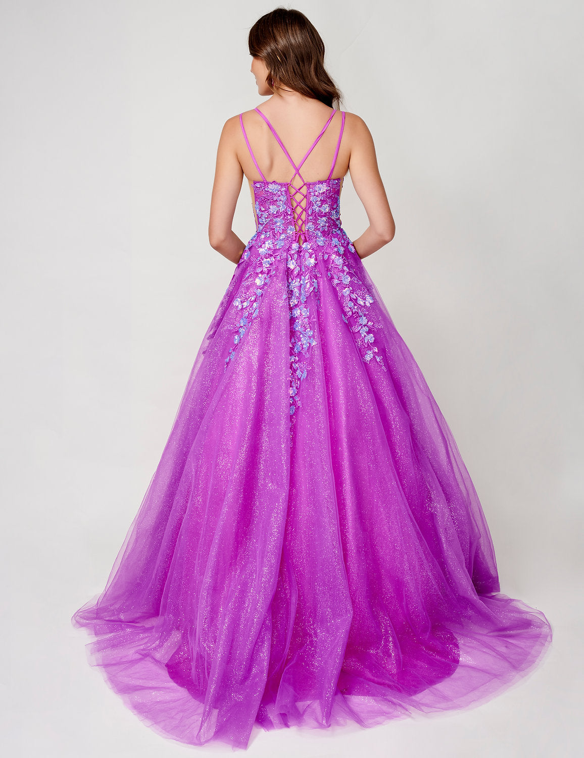 Nina Canacci 3263 A Line Long Sequin Prom Dress